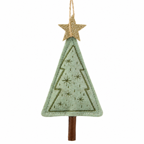 Filzanhänger Motiv "Baum" grün 2x7x14cm