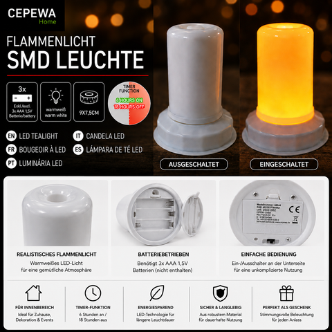 Flammenlicht SMD Leuchte mit Timer