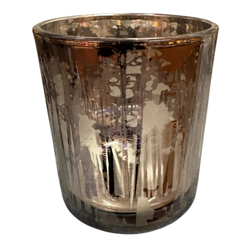 Glaswindlicht silber 7x8cm Wald+Reh