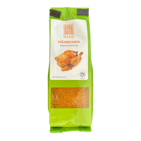 Grüne tüte der good food marke hähnchen würzmischung für geröstetes huhn
