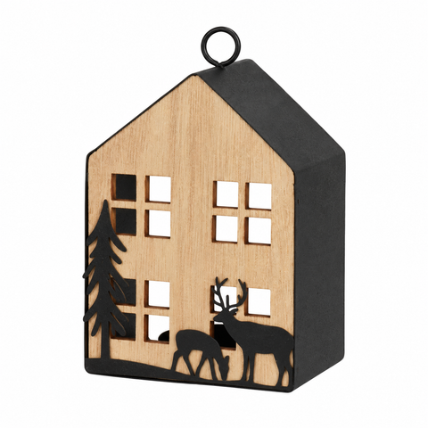 Anhänger Haus schwarz 9x7x14.5cm