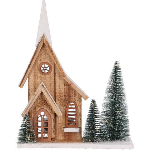 Haus mit LED 34cm