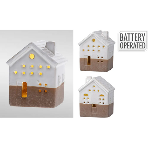 Haus mit LED 7x7x9cm