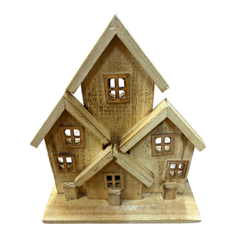 Haus mit LED 27cm braun
