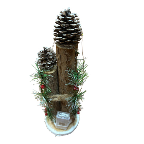 Holzstämme mit LED 27cm