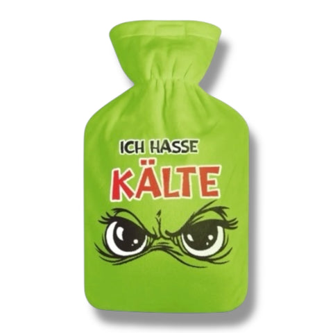 Wärmflasche 2 l inkl. Überzug "Festtagsmuffel" Muffel Top Ten Kälte grün