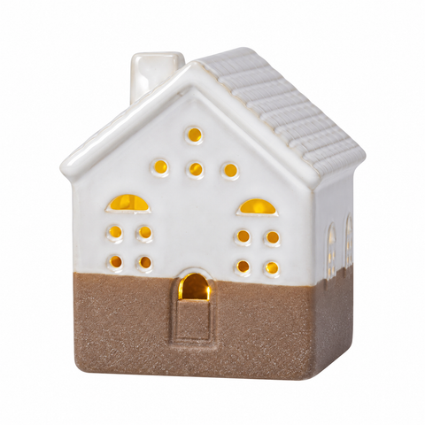 Haus mit LED 7x7x9cm