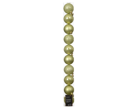 Kugeln bruchfest 10er Warm Pistazie 6cm
