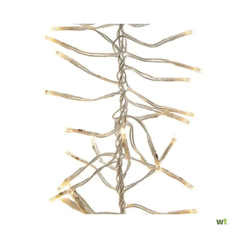 Led-lichterkette cluster warmweiß 144 led silberfarbene schnurlichter in skelettdesign 1,2 m
