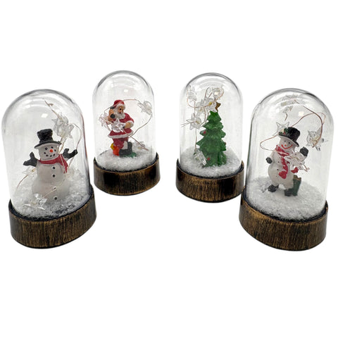 Kuppel Figur 6LED mit Schnee