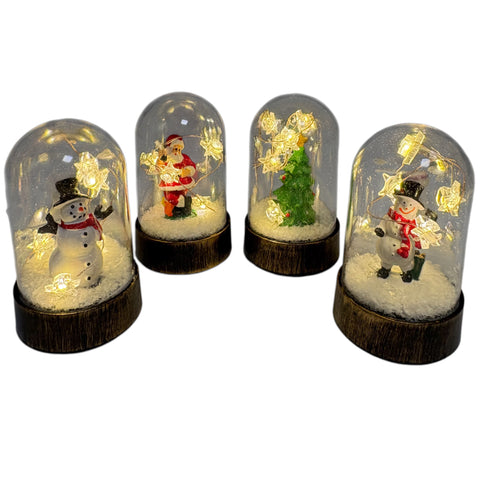 Kuppel Figur 6LED mit Schnee