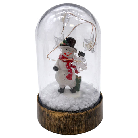 Kuppel Figur 6LED mit Schnee