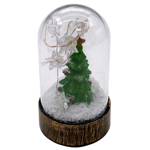 Kuppel Figur 6LED mit Schnee