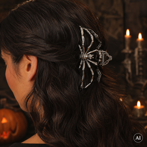 Metall haarspange Spinne mit beweglichen beinen und detailliertem körper in gotischem stil aus metall