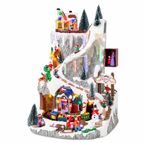 Lumineo LED-Weihnachtsszene mit Musik und Bewegung – Winterberg, ca. 44 cm
