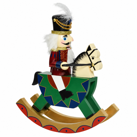 Nussknacker Tannenholz on rocking horse