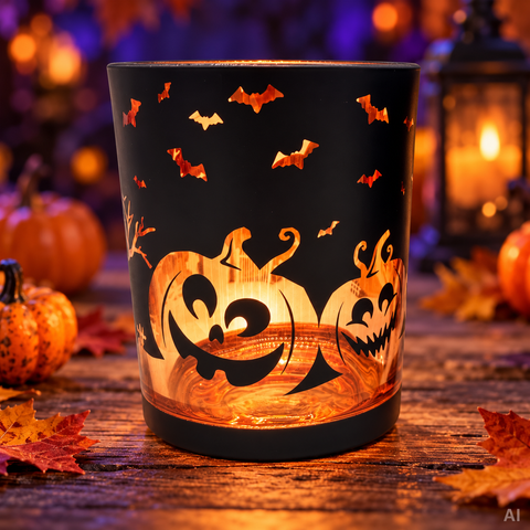 Glaswindlicht Halloween 10x10x12 cm groß