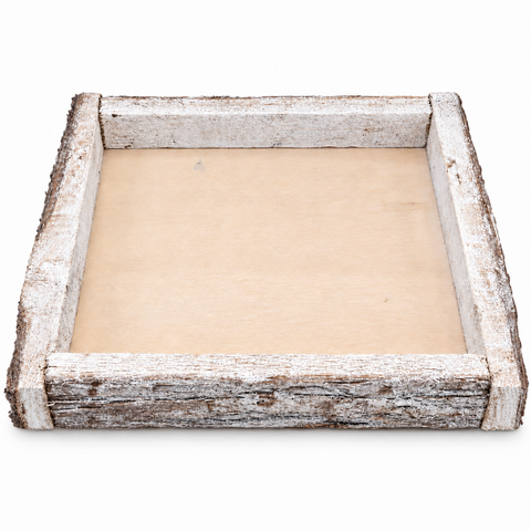 quadratisches Rinden-Tablett 25x25x4cm naturgewaschen