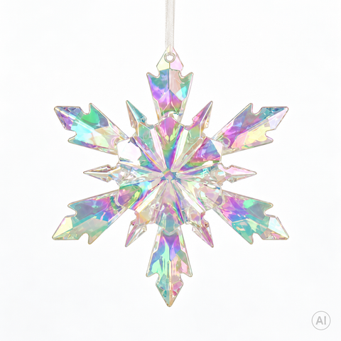 Schneeflocke bruchfest transparent 11.5x2x13cm