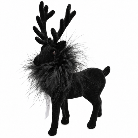 Kunststoffhirsch schwarz 12x4x19cm