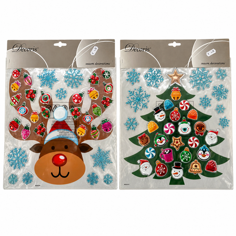 Adventskalender-Sticker Rentier & Weihnachtsbaum – Vorfreude zum Aufkleben