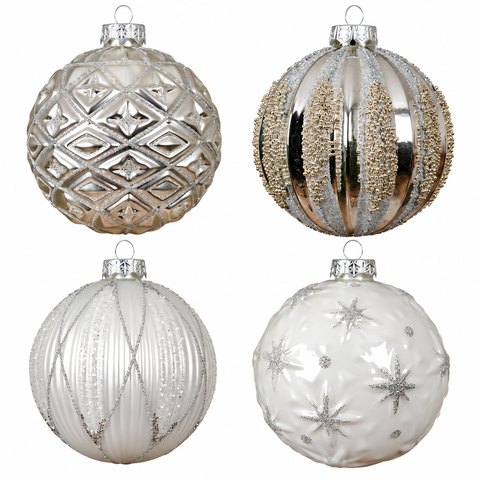 Kugel Glas silber 10cm
