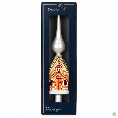 Baumspitze Glas Lebkuchen 8.2x4.6x31cm
