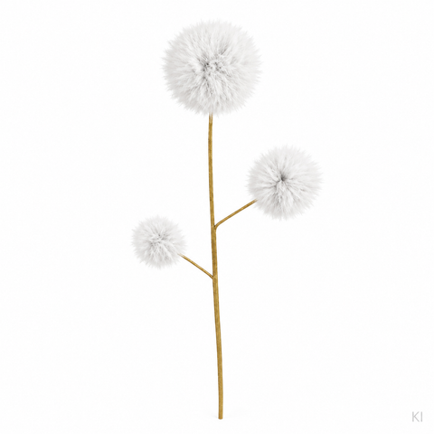 Puschel-Zweig weiß 70 cm