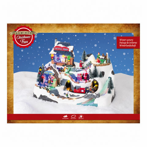 LED-Kulisse Coffee Shop 26x39x26cm multi Weihnachtsbeleuchtung Lumineo