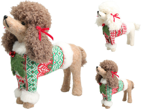 Pudel Hund Stehend 31cm 2 Sort
