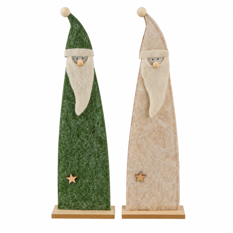Filzaufsteller-Nikolaus natur/grün 16x5x52.5cm