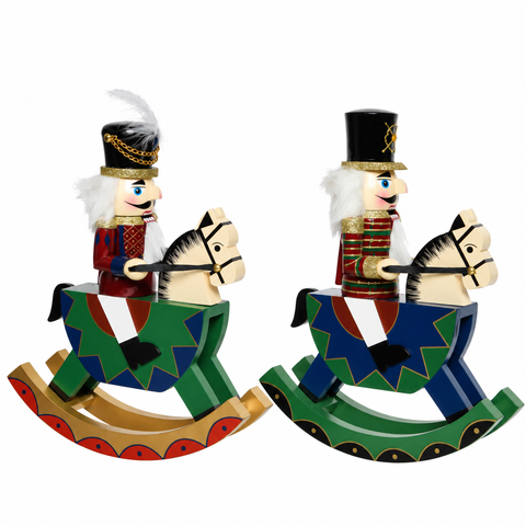 Nussknacker Tannenholz on rocking horse