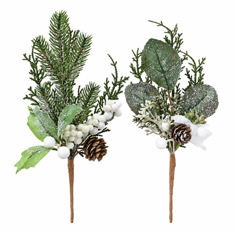 Blumenstecker grün weiß 8x22cm