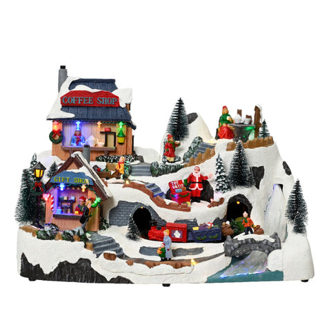 LED-Kulisse Coffee Shop 26x39x26cm multi Weihnachtsbeleuchtung Lumineo