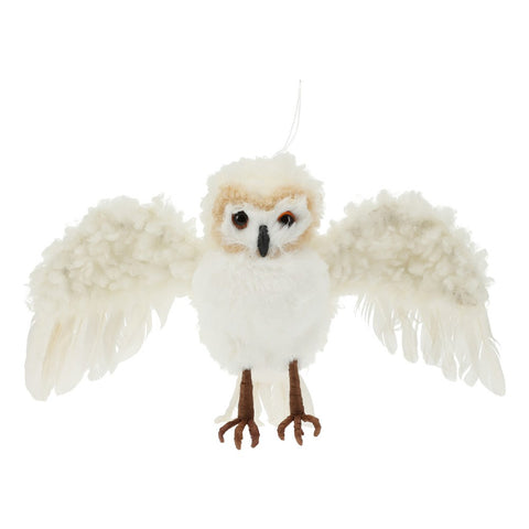 Hängedeko Eule 20cm Weiss