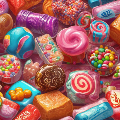 Ein lebhafter pinker swirl-lutscher mit glänzender zuckeroberfläche und bunten zuckerdekorationen aus lebensmittelserie