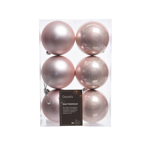 Kugeln bruchfest rosa 8 cm / 6er Box