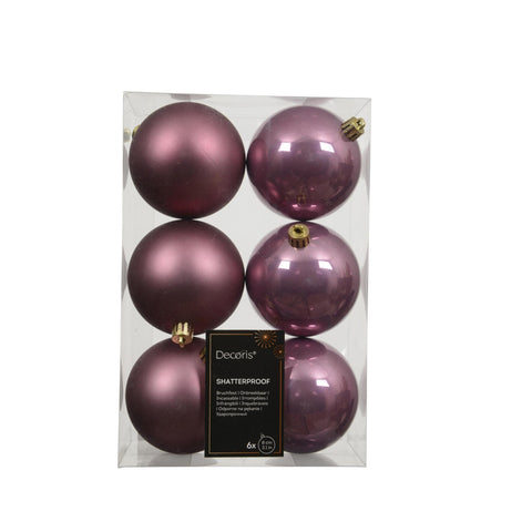 Kugeln bruchfest alt pink 8 cm / 6er Box