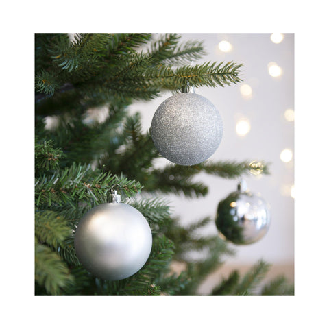 Kugeln bruchfest silber 8 cm / 34er Köcher