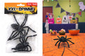 Schwarze kunststoff xxl spinne dekorationsset 2er pack je 13x12 cm für halloween und partydeko