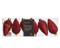 Zapfen bruchfest Glitter 6er weihnachtsrot 4.5x8cm