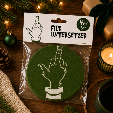 Filzuntersetzer "Mittelfinger" 4er