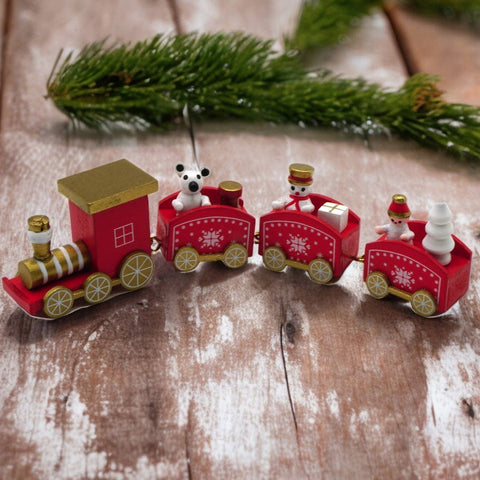 Deko Weihnachten "Holzzug" 4 teilig 19.5cm