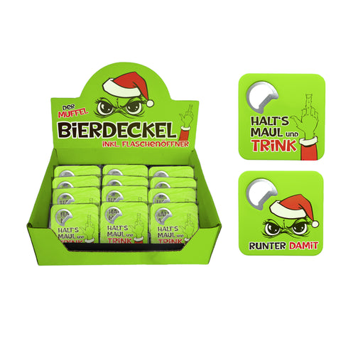 Bierdeckel/Flaschenöffner Festtagsmuffel - 2 Designs Muffel Top Ten