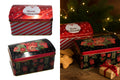 Metalldose Weihnachten "Schatzkiste" 16x11x9.5cm 2 Designs