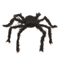 Gigantische schwarze spinne 52 cm mit roten leuchtaugen und flauschigem stoff als dekoration