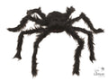 Spinne 52cm groß schwarze flauschige dekospinne mit roten leuchtaugen