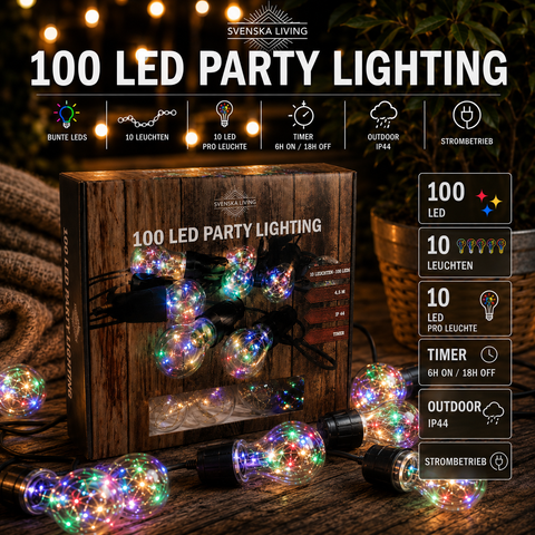 LED-Lichterkette "Glühbirne" 100 LED / 4.5 m