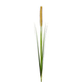 Lampenputzergras mit schlanken grünen Halmen und goldenem, fedrigem Samenkolben aus künstlichem Gras