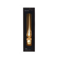 Goldfarbene glasvase baumspitze glas matt mit schlankem, konischem körper und rundem boden